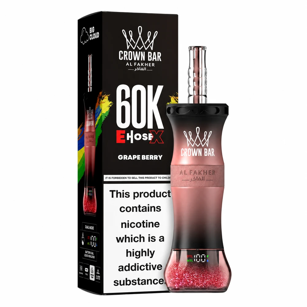 CROWN BAR Al Fakher E Hose X 60K Puffs - Grape Berry CROWN BAR Al Fakher E Hose X 60K Puffs - Grape Berry - Image 1