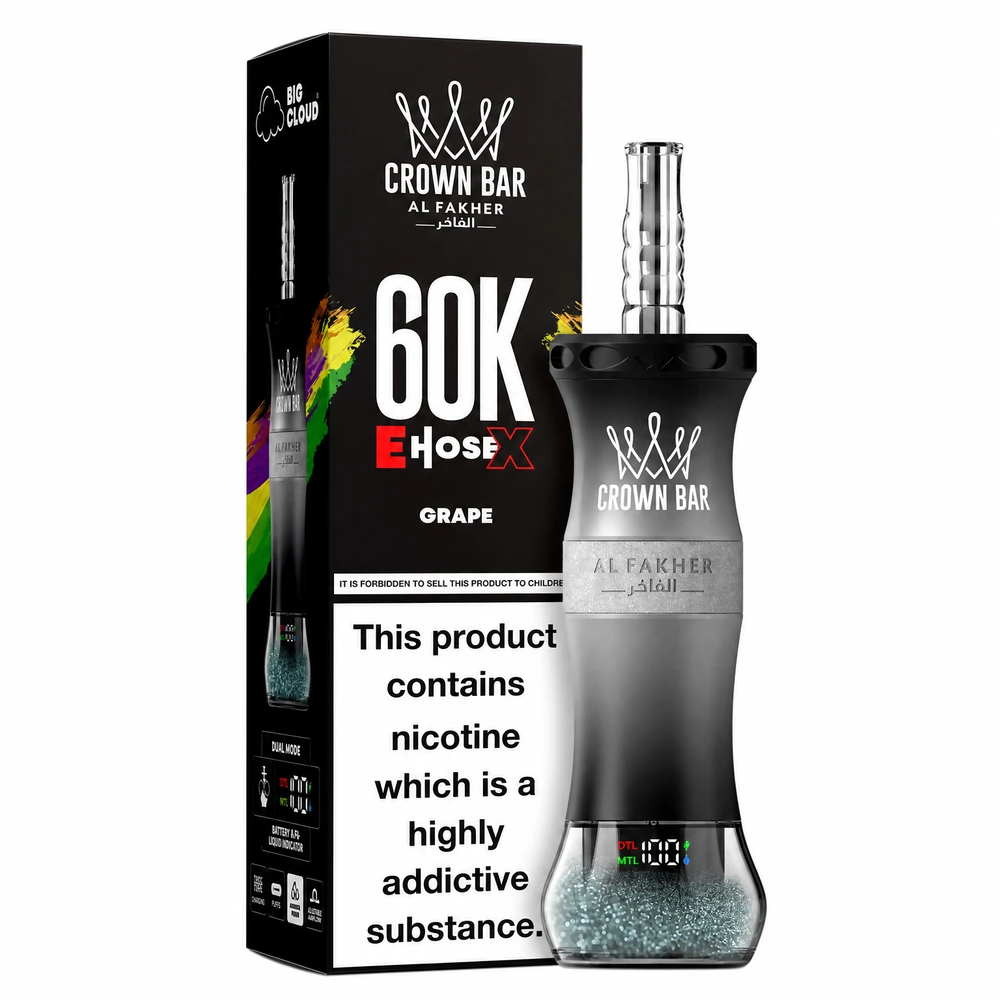 CROWN BAR Al Fakher E Hose X 60K Puffs - Grape CROWN BAR Al Fakher E Hose X 60K Puffs - Grape - Image 1