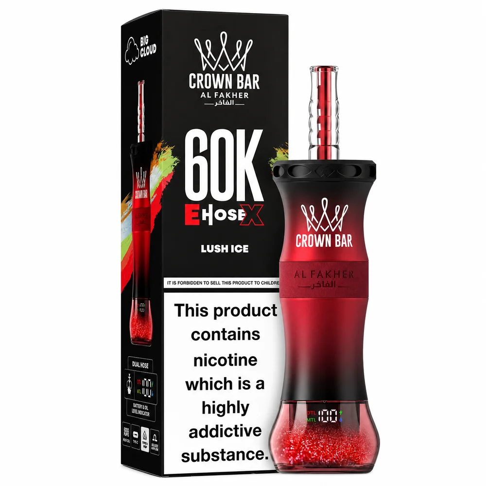 CROWN BAR Al Fakher E Hose X 60K Puffs - Lush Ice CROWN BAR Al Fakher E Hose X 60K Puffs - Lush Ice - Image 1