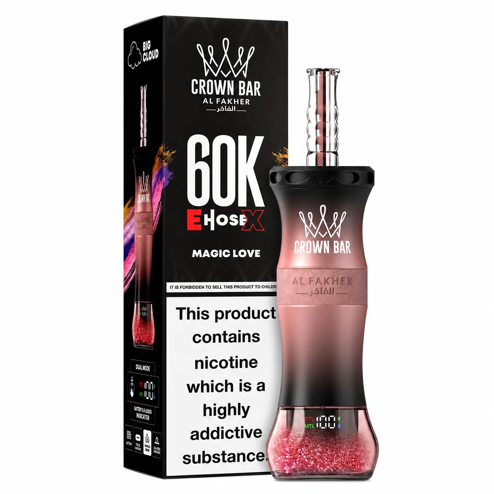 CROWN BAR Al Fakher E Hose X 60K Puffs - Magic Love CROWN BAR Al Fakher E Hose X 60K Puffs - Magic Love - Image 1