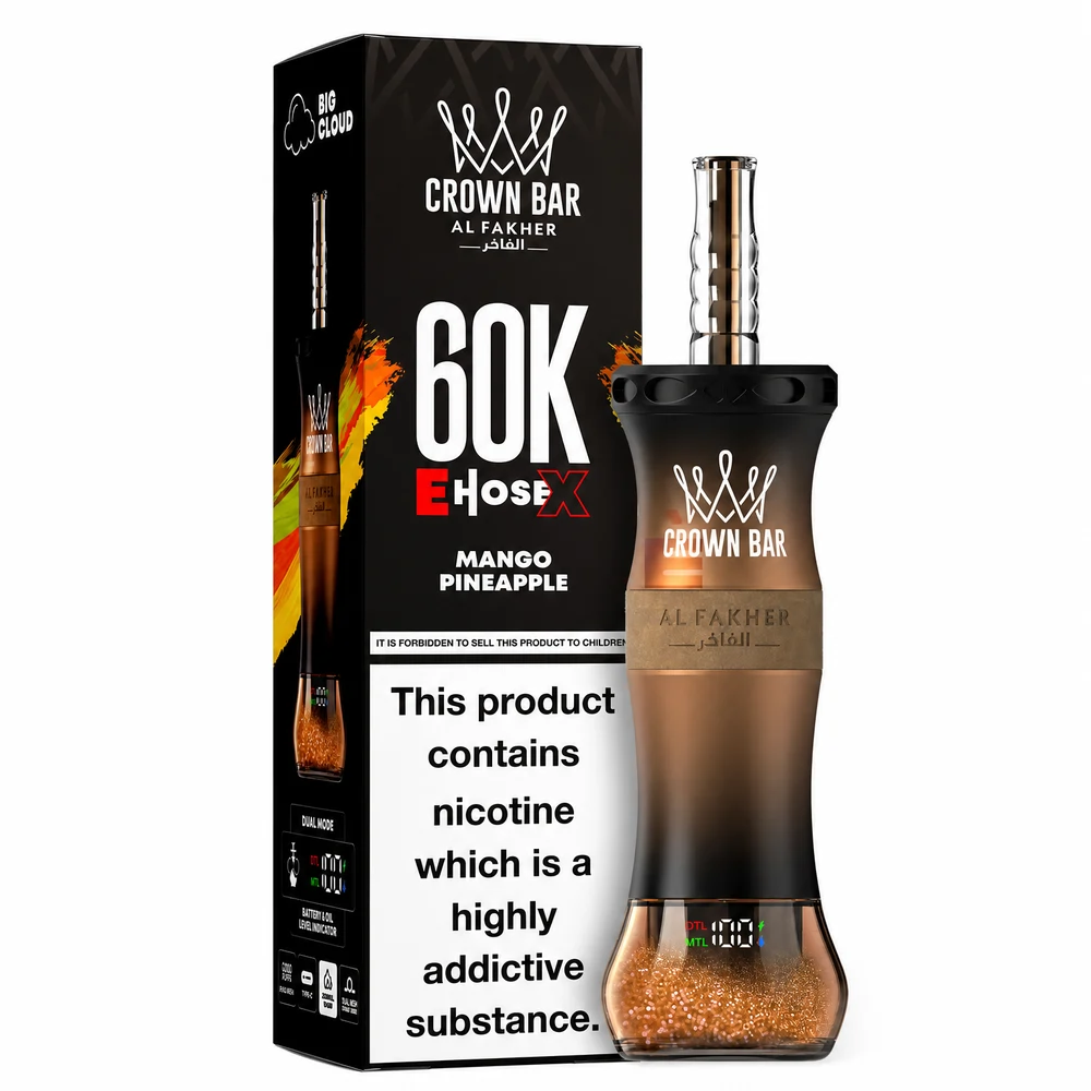 CROWN BAR Al Fakher E Hose X 60K Puffs - Mango Pineapple CROWN BAR Al Fakher E Hose X 60K Puffs - Mango Pineapple - Image 1